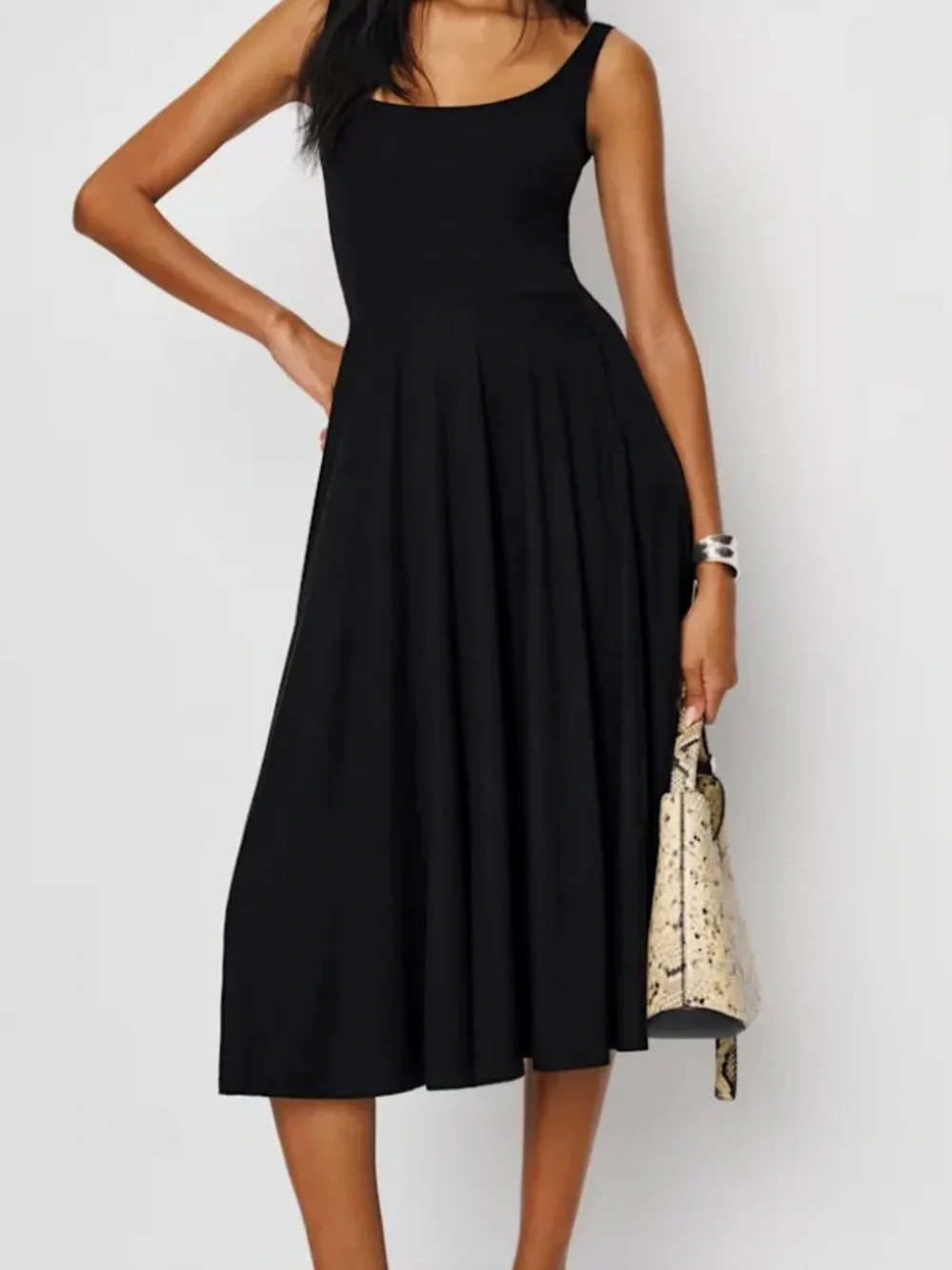 Reformation Sleeveless Midi Dress - Black - Picture 1 of 9